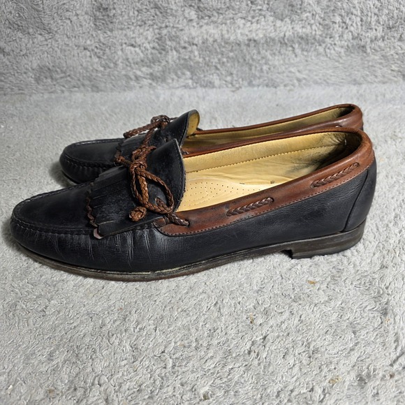 Allen Edmonds Woodstock Leather Kiltie Braided Tassel Loafers Shoes 14 B USA VTG main image 6